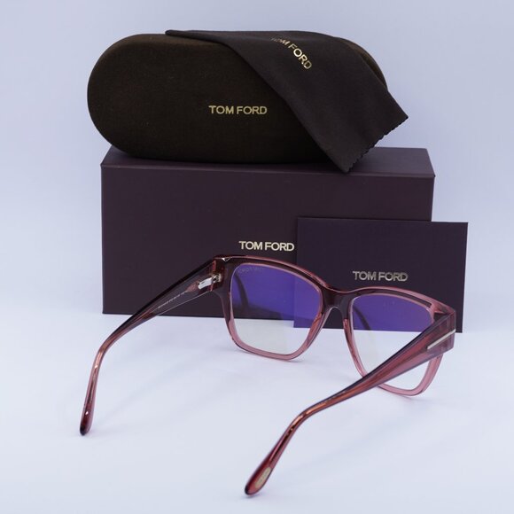 Tom Ford FT5745-B 072 Square Eyeglasses 54mm - Transparent Rose/Blue Light Block - Picture 4 of 10